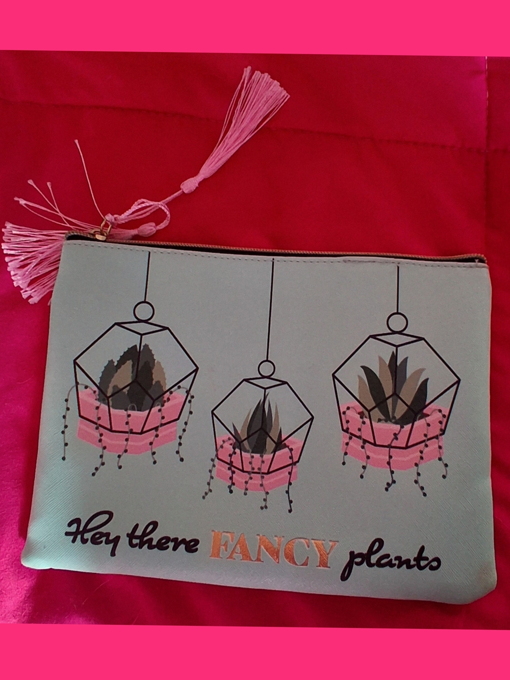 🌺4/$10-Olivia Moss pink and cream logo pouch